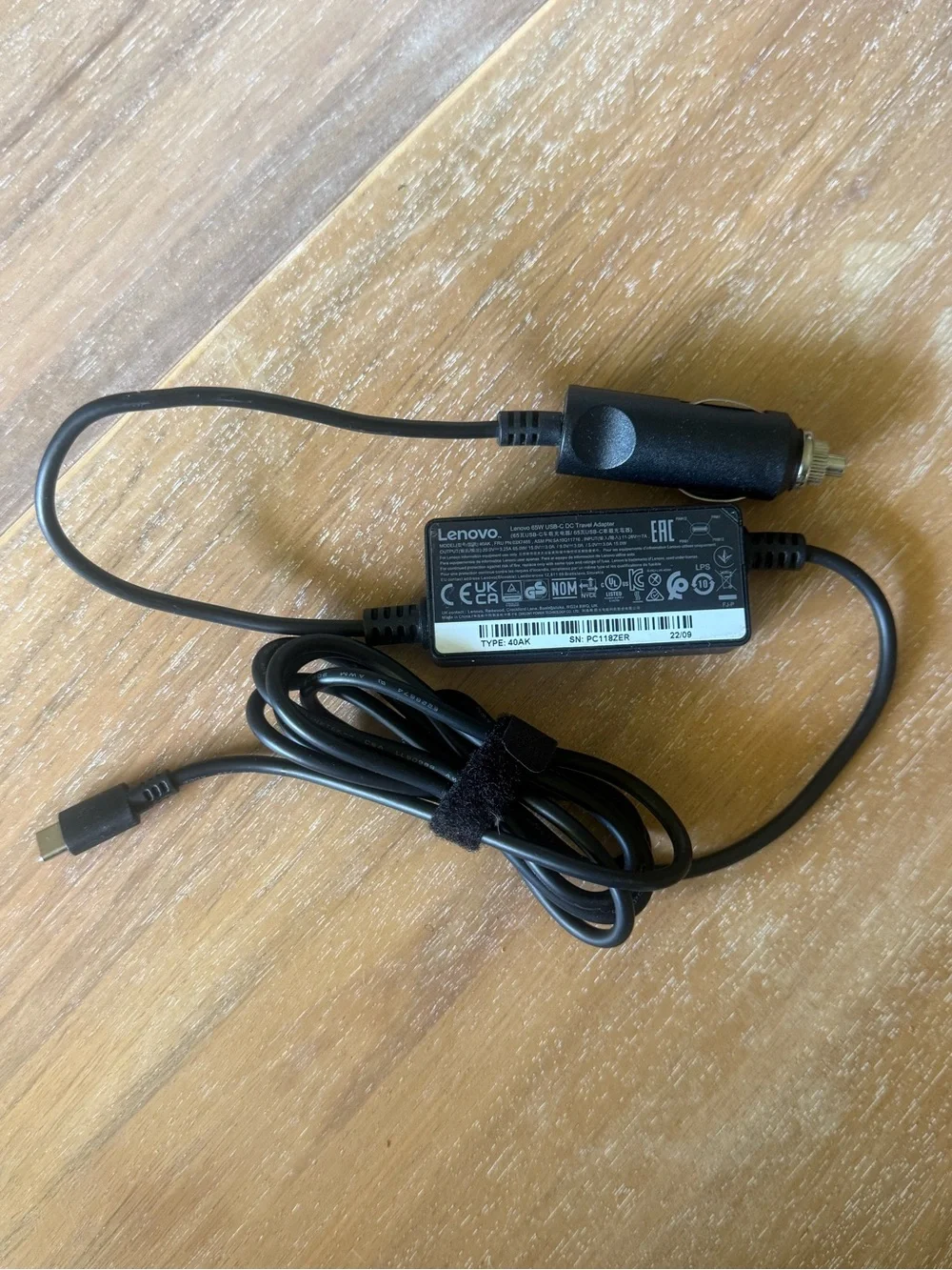 Lenovo 65W USB-C Tracel Adapter Car Chargerfor ThinkPad Laptop Portable Charger